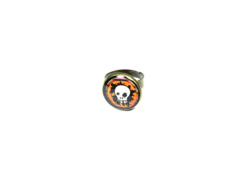 Inel realizat manual – Halloween Retarded Skull